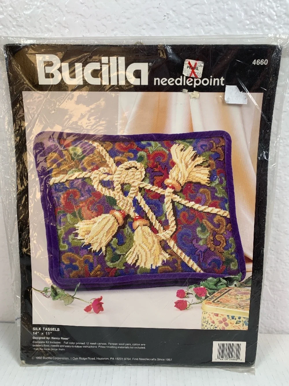 Bucilla Needlepoint Pillow Kit 4660 Silk Tassels 14